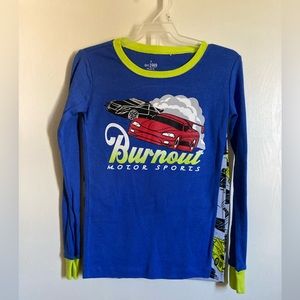🌸The Children’s Place New Blue & Yellow Car Theme Long Sleeve & Pant Pj Set